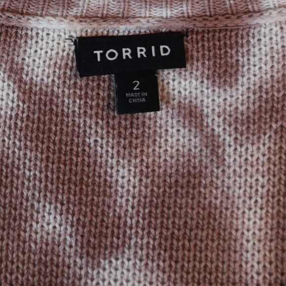 Torrid Multi Tie-Dye Pullover V-Neck Long Sleeve Sweater Sz 2X  Hippie Festiva - Picture 8 of 8